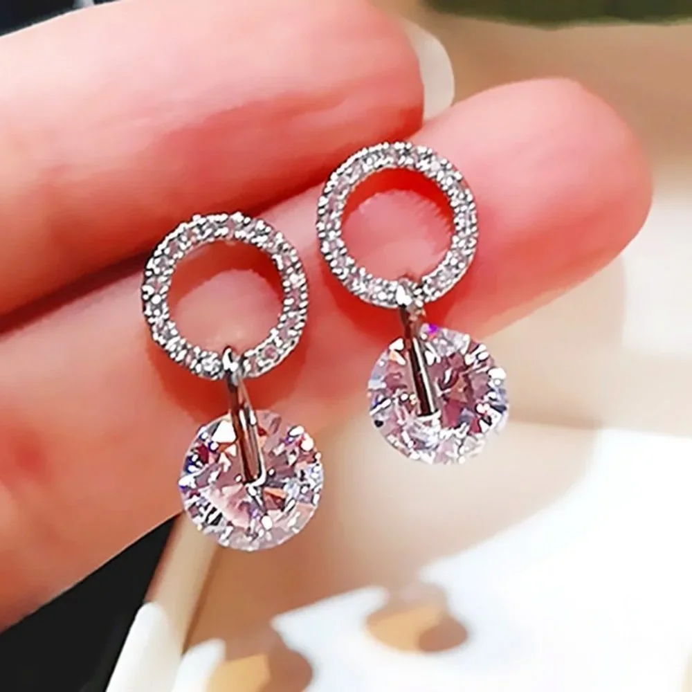 💥Dainty Fashion Small Circle Delicate Silver Earrings For Women, F112